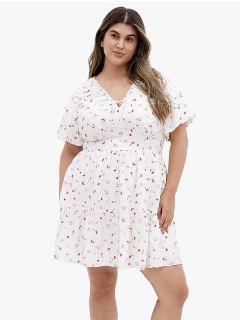 City Chic Women's Floral Plus Size Dress - Daphne nwt XL spring summer v neck